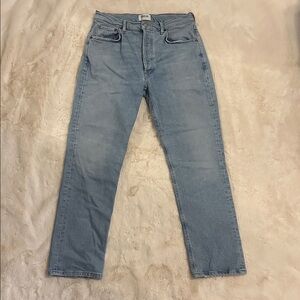 Agolde Riley High Rise Crop Jeans, size 28